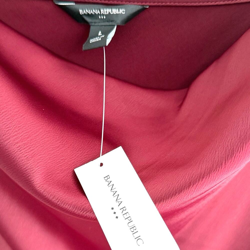 NWT Banana Republic outlet burgundy slip dress size large - Picture 4 of 9